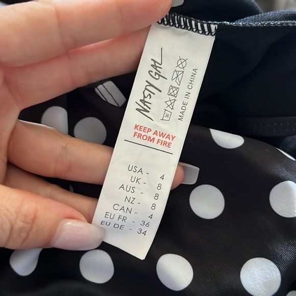 Nasty Gal Alina Polka Dot Swimsuit Sz-4 - Picture 2 of 8